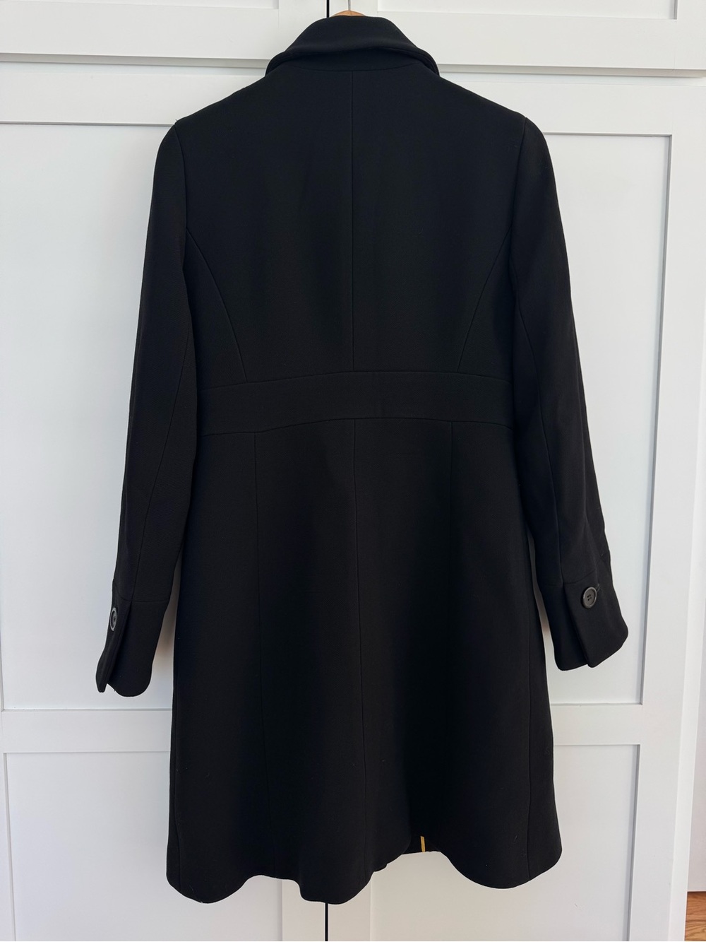 J. Crew Black Single-Breasted Wool & silk lining Pea Coat size 8 - Picture 5 of 11